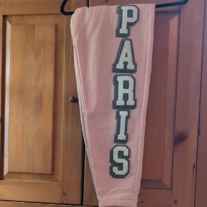 Pink Sweatpants with Paris Lettering